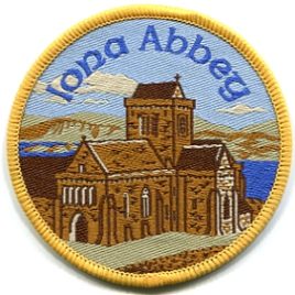Iona Abbey Sew On Woven Badge 7cm Circle