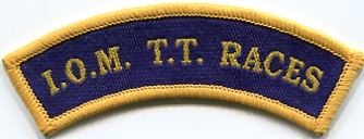 I.O.M T.T Races Sew On Woven Badge 9cm x 2.5cm Arc