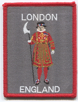 London Beefeater Sew On Woven Badge 6.5cm x 8.5cm