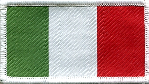 Italian Flag Sew On Woven Badge 8.2cm x 4.5cm
