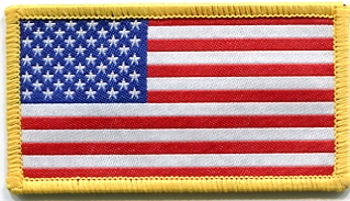 Stars & Stripes Sew On Woven Badge 8cm x 4.5cm