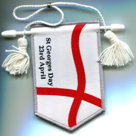 St Georges Day Double Sided Woven Pennant